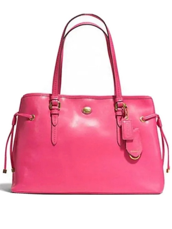 Coach Handbags - Coach Hot Pink Leather Tote with Double Handles